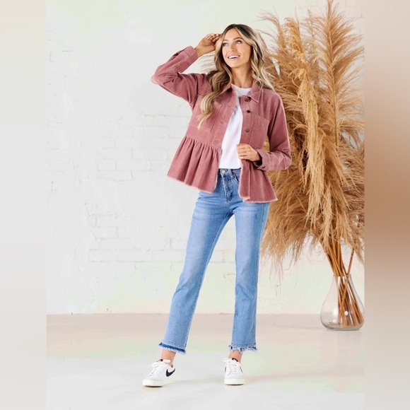 LIKE NEW Mudpie Banks mauve corduroy jacket, Small - Picture 1 of 11